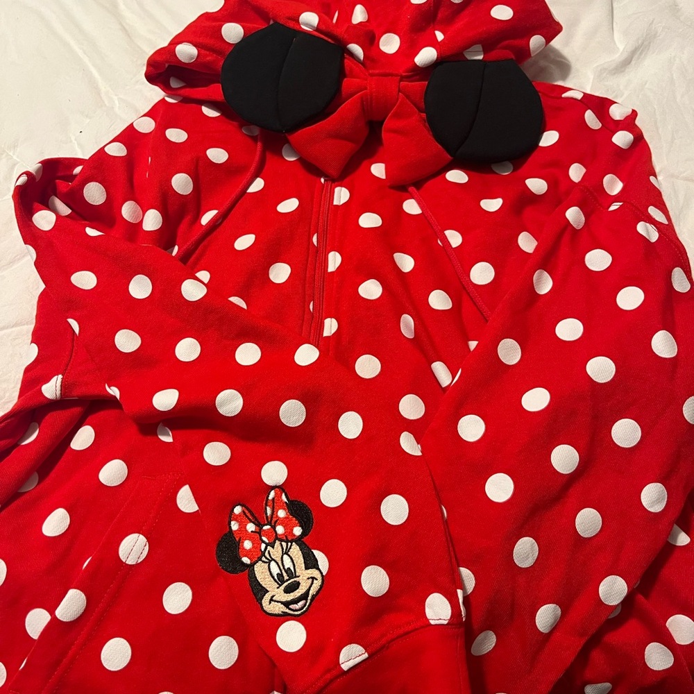 Disney Red and White Polka Dot Hoodie